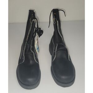 Men's Black Zipper Boots